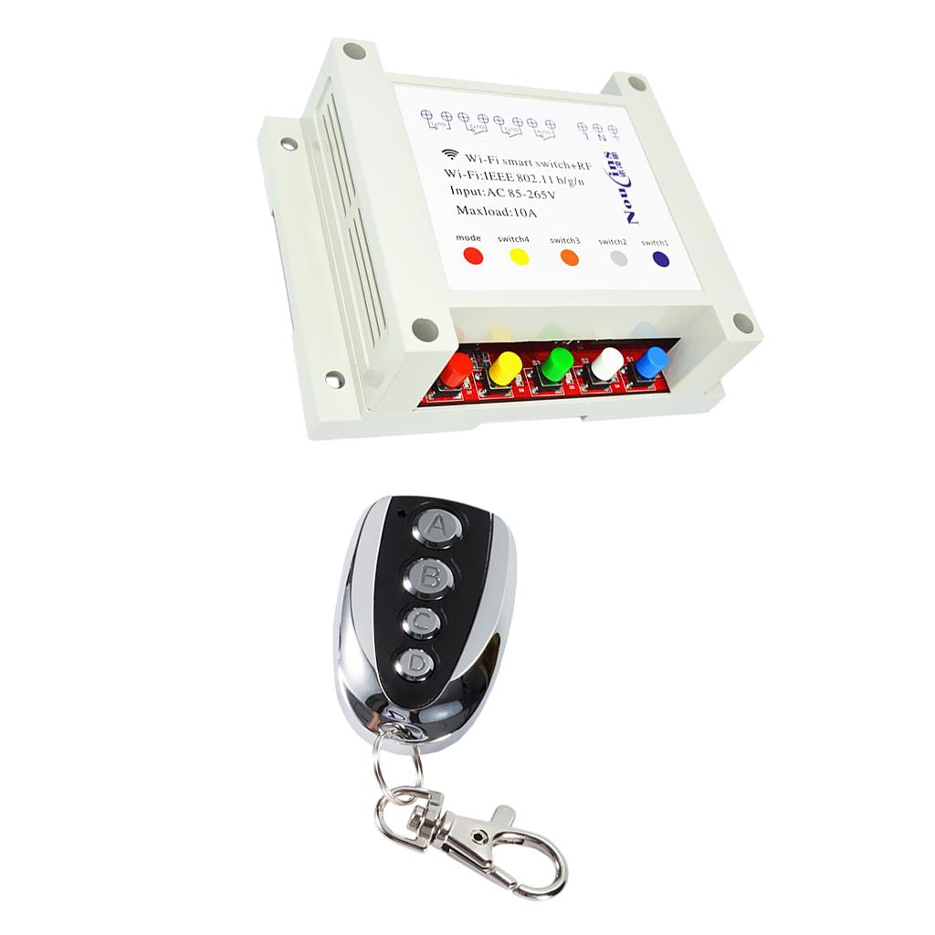 AC85-265V 4 Channel Wireless Remote Control WiFI Smart Home Switch 433MHz #5