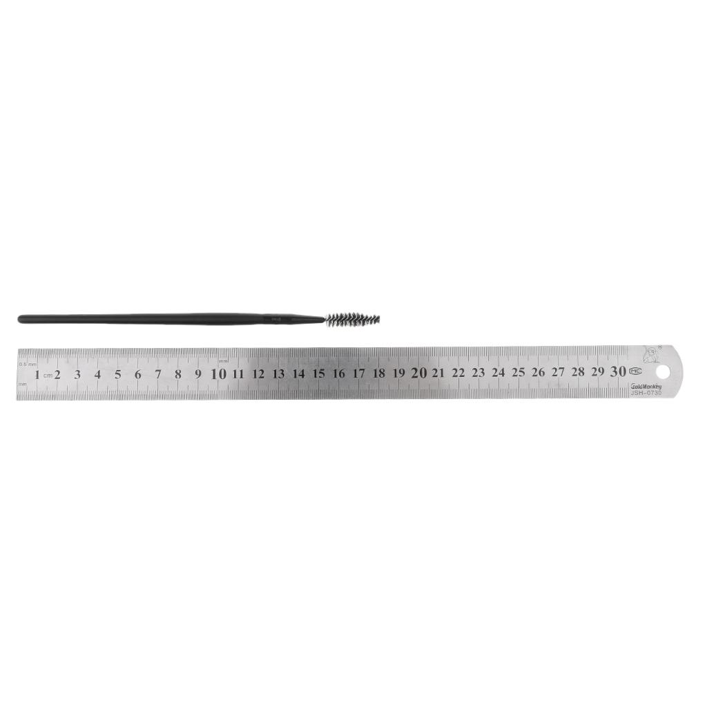 2PCS Reusable Nylon Mascara Wands Makeup Eyelash Extension Brush Wood Handle