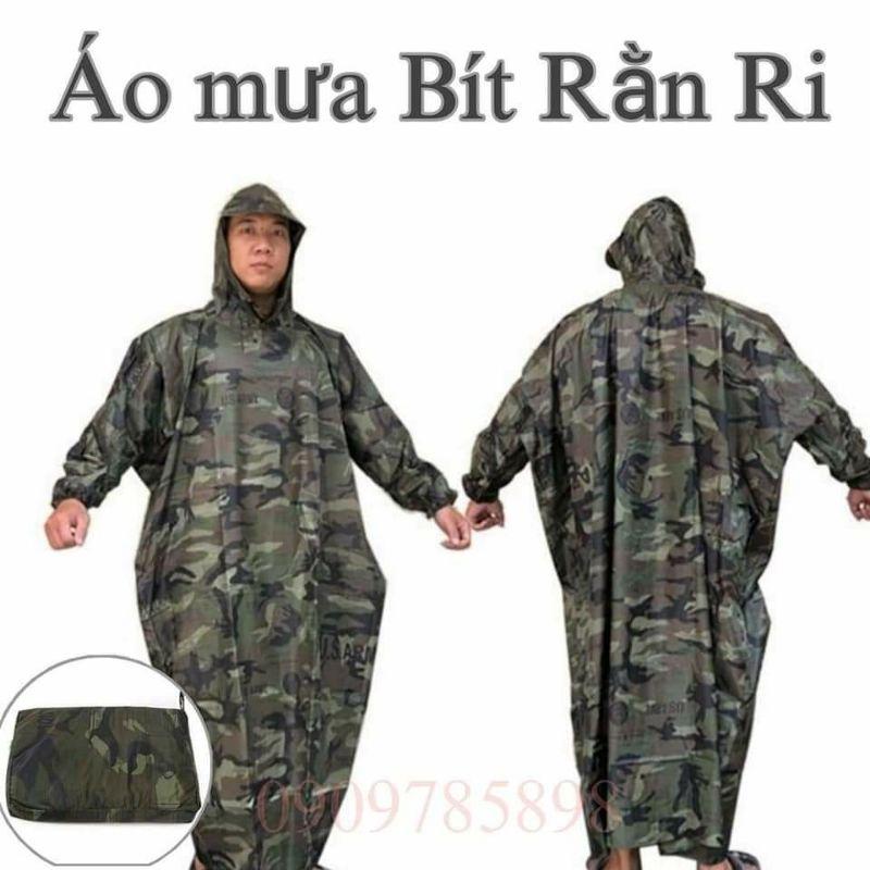 Áo mưa rằn ri Bít không xẻ tà và Cánh dơi, vải dù chống thấm cao cấp loại 1. 1,4 mét, có phân loại Bít và cánh dơi