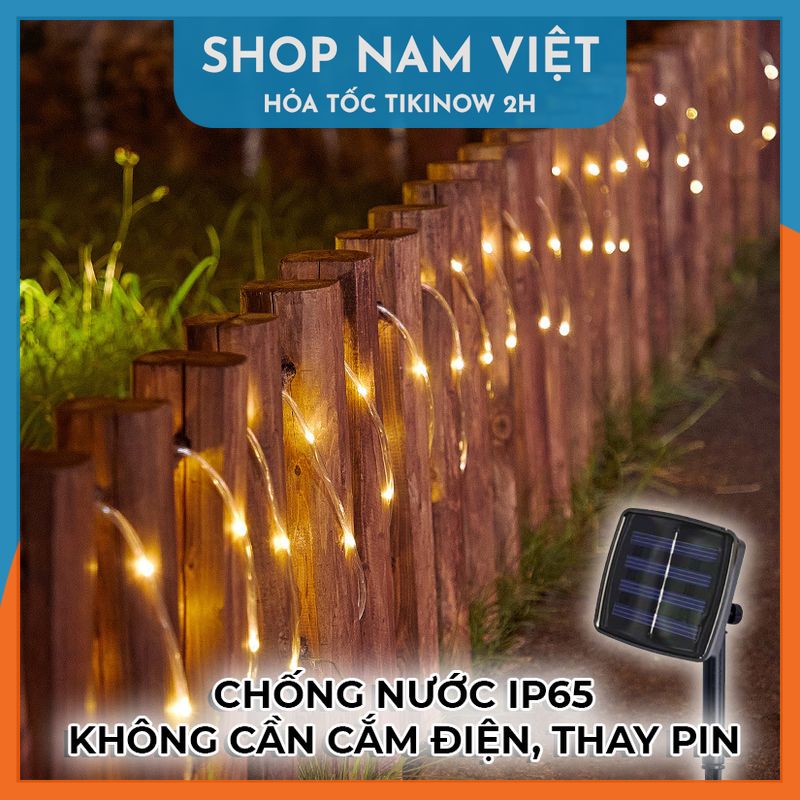 Đèn Led Đom Đóm Bọc Nhựa Năng Lượng Mặt Trời Chống Nước Trang Trí Ngoài Trời - Chính Hãng NAVIVU