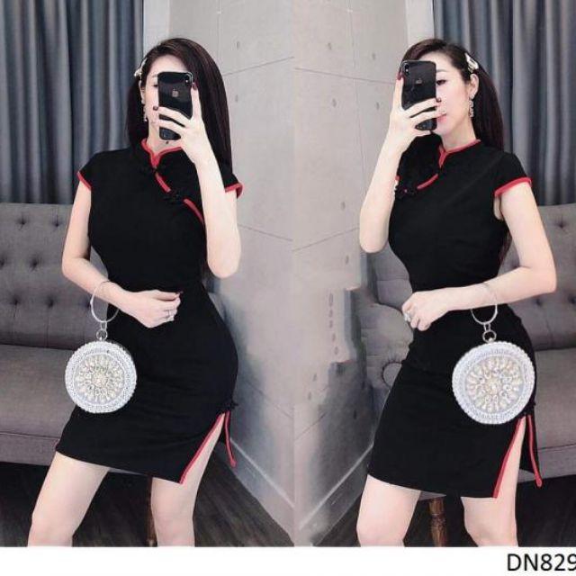 Đầm body giả sườn xám sexy