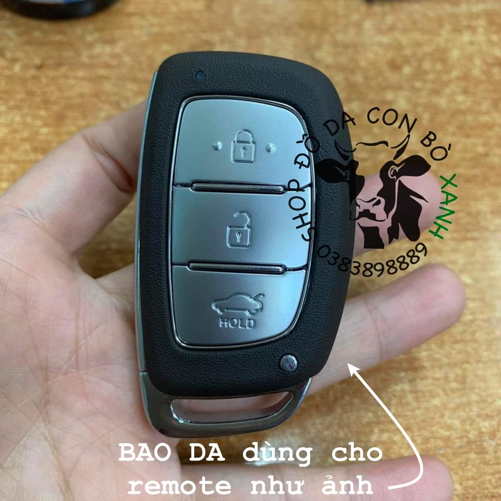 Bao da dành cho chìa khoá Hyundai i10, i20 active, Creta handmade da thật 008