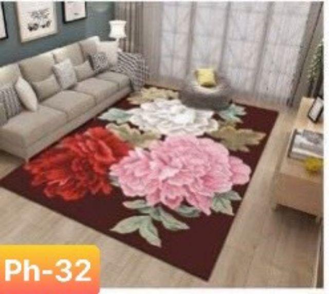 Thảm trải sàn BALI loại 5D kích thước 1m6 x 2m3 mẫu kẻ Hàn quốc