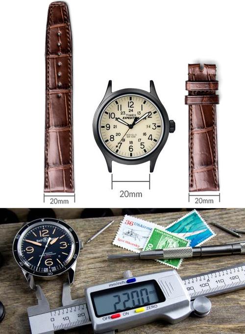 Dây đồng hồ SAM Leather SAM003ASN - Dây da đồng hồ Apple Watch 38/40 – 42/44, dây đồng hồ da cá sấu Size 20mm/22mm, Dây đeo đồng hồ phù hợp các loại