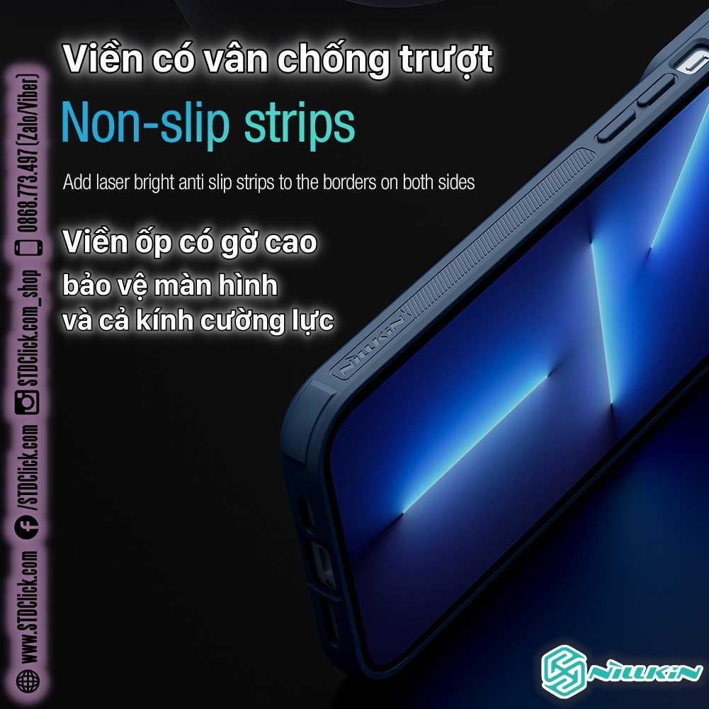 ỐP LƯNG DÀNH CHO ĐIỆN THOẠI IPHONE 13 PRO MAX NILLKIN TEXTURED S NYLON FIBER BẢO VỆ CAMERA