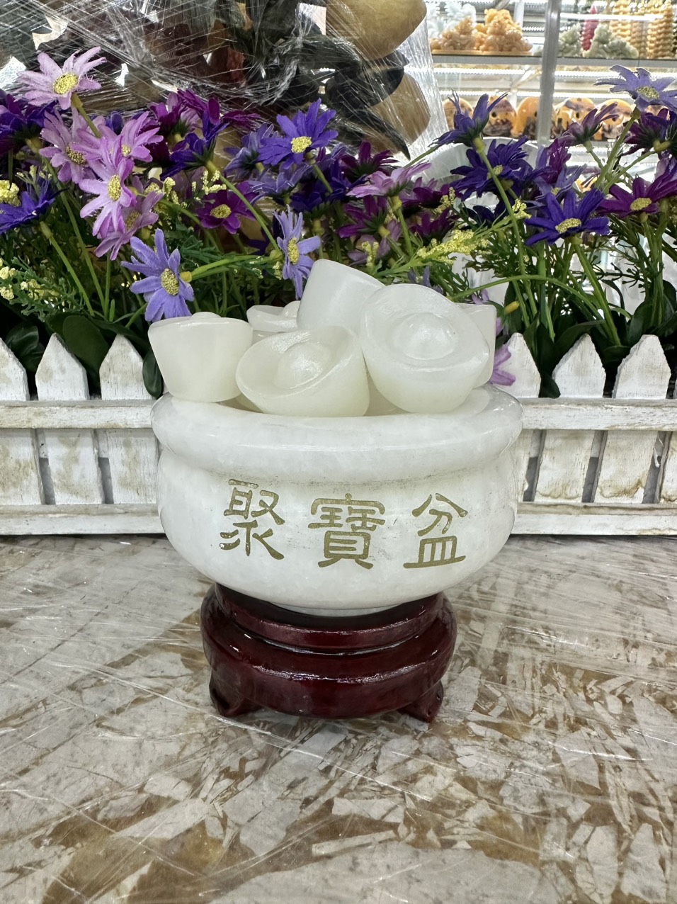 Bát Tụ Tài - Bát Tụ Bảo - Hút Tài - Hút Lộc đá bạch ngọc gia tăng tài lộc - Đường kính 10 cm