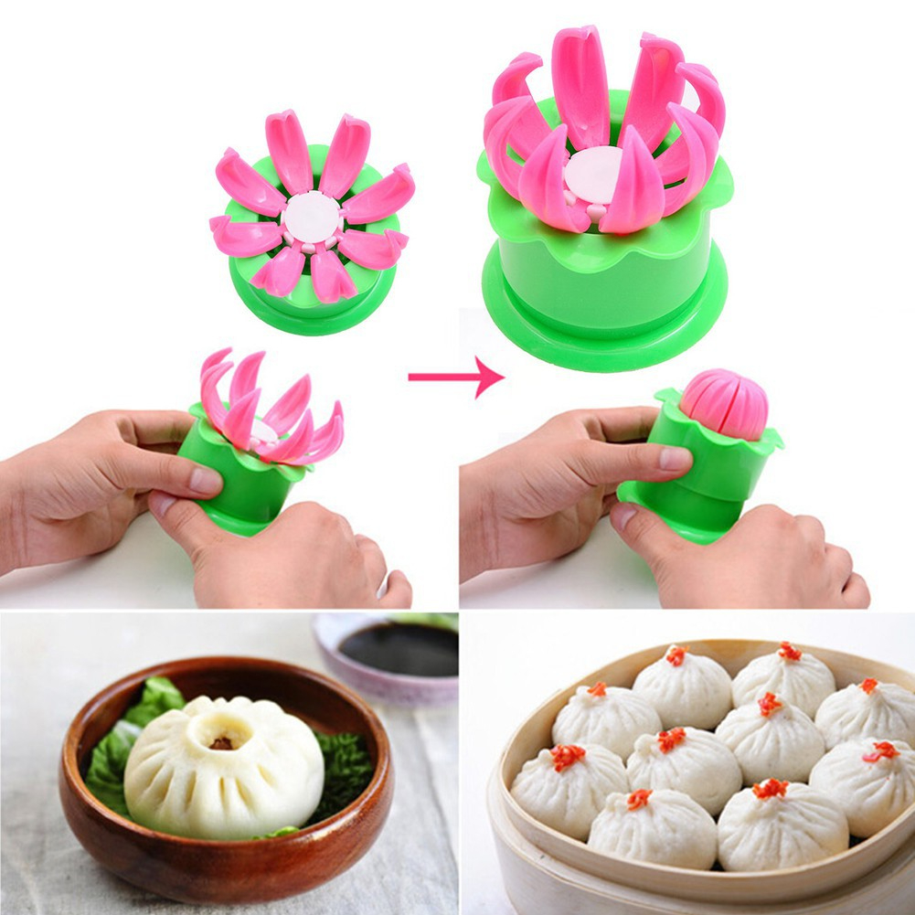 Khuôn tạo hình bánh bao, làm bánh bao hình hoa sen tiện lợi, dễ làm