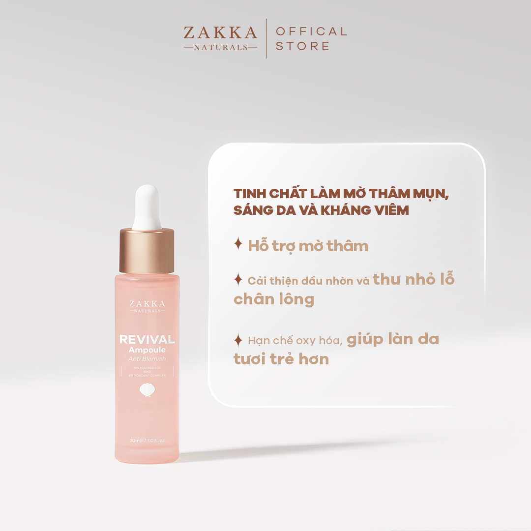 Tinh chất (Serum) B3 Zakka Naturals Revival Ampoule Anti Blemish 10% Niacinamide + NAG 30ml