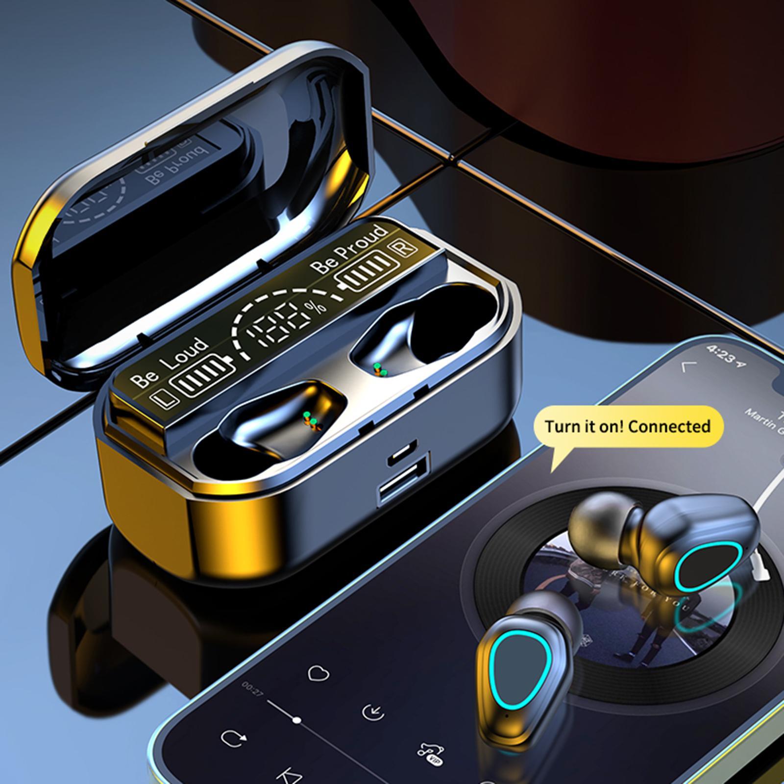 In-Ear Earbuds with Charging Case Waterproof Sports Earphones for Gaming PC