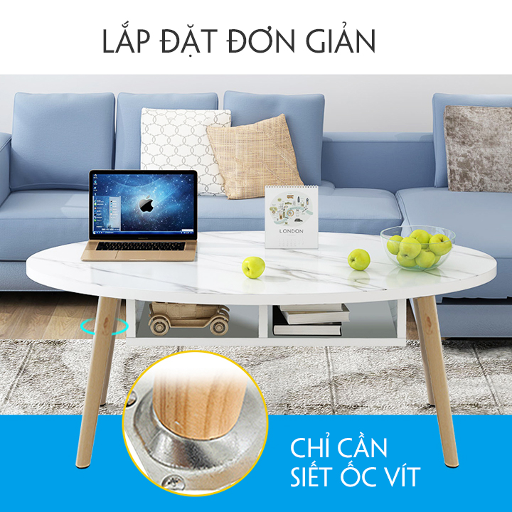 Bàn Sofa Giả Đá Cẩm Thạch - Bàn Trà Sofa Hình Tròn Phong Cách Hiện Đại