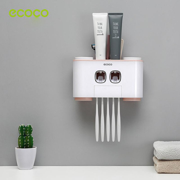 Bộ Nhả Kem Đánh Răng Tự Động 4 Cốc Ecoco