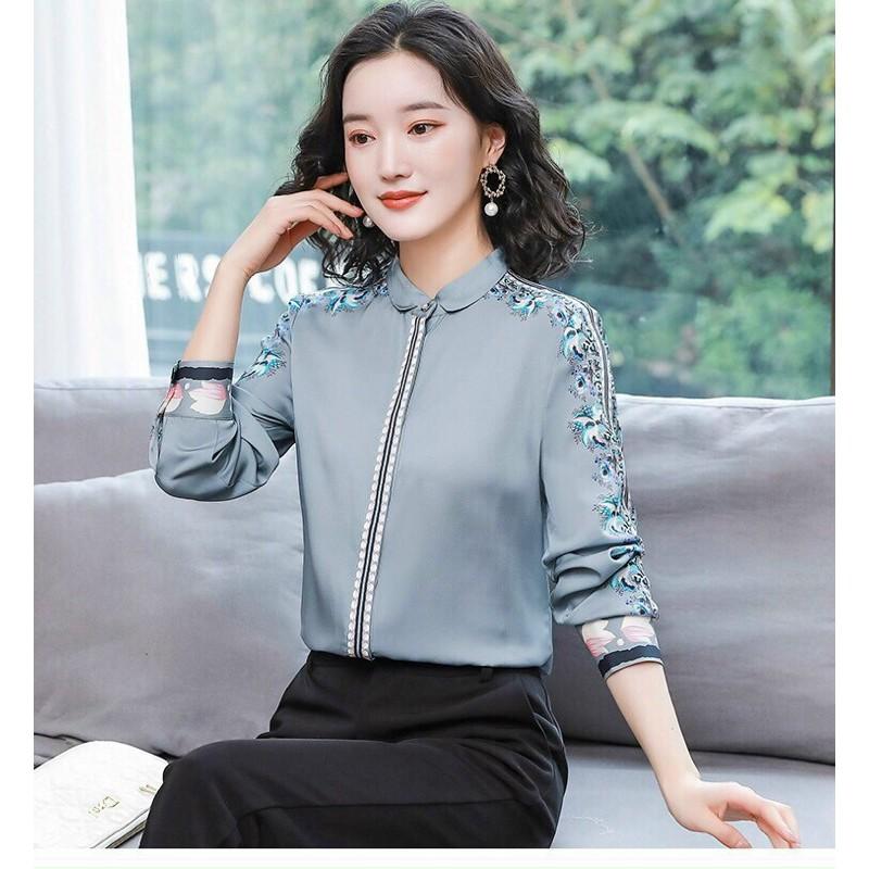 ÁO KIỂU TAY PHỐI HOA SỌC