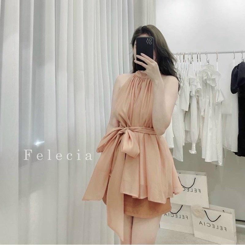 ÁO VOAN KÍNH SÁT NÁCH CỘT NƠ XẾP LY XÒE CỰC HÓT NHA CÁC NÀNG IU