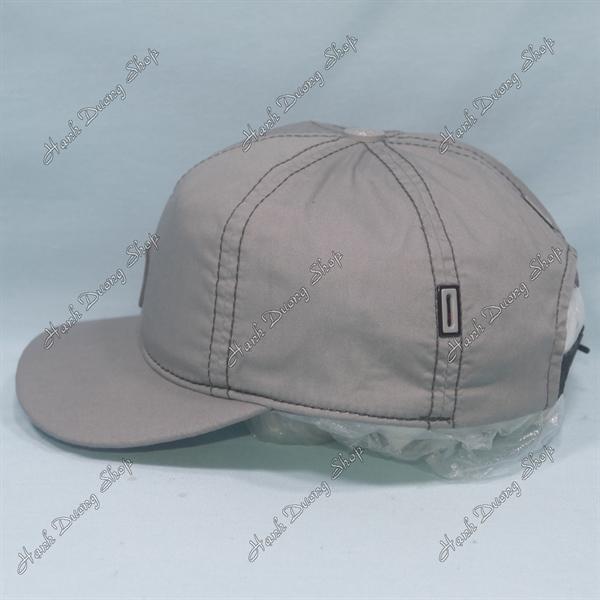 Nón kết Z Caps chạy chỉ nổi, mặt hình chữ nhật phía trước chất liệu vải cotton, mũ lưỡi trai trẻ em z caps từ 6-12 tuổi vòng đầu từ 52-55cm - Xám