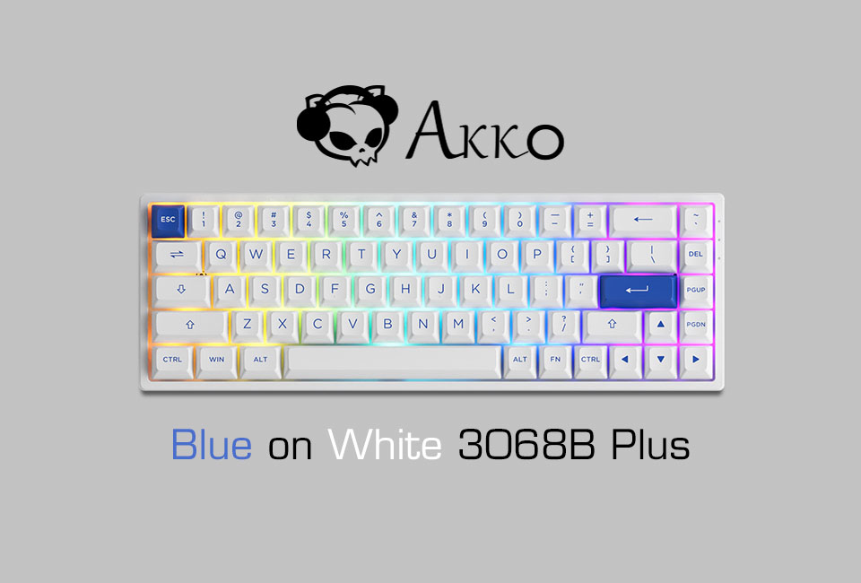 Bàn phím AKKO 3068B Plus Blue On White_Mới, hàng chính hãng