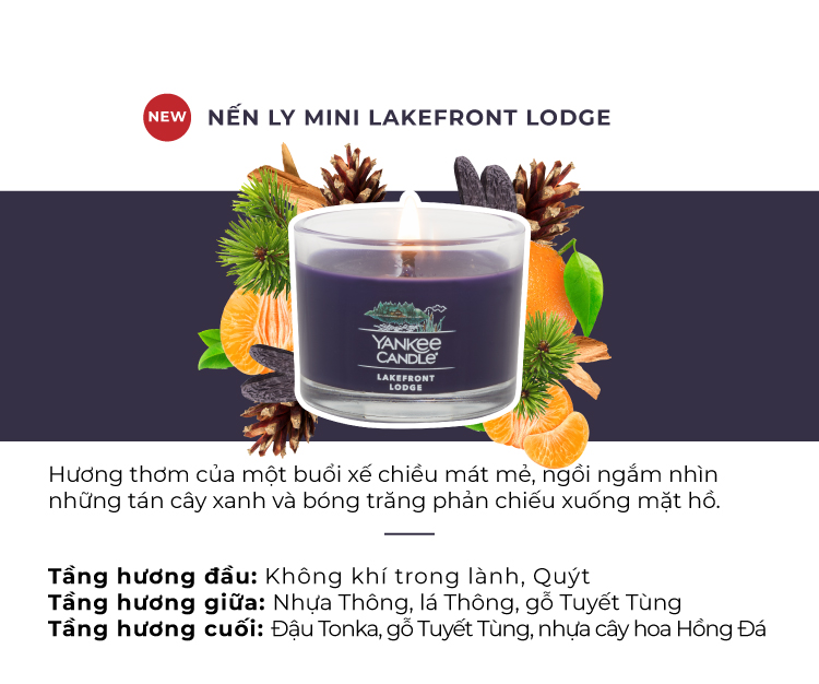 Nến ly mini Yankee Candle (37g) - Lakefront Lodge