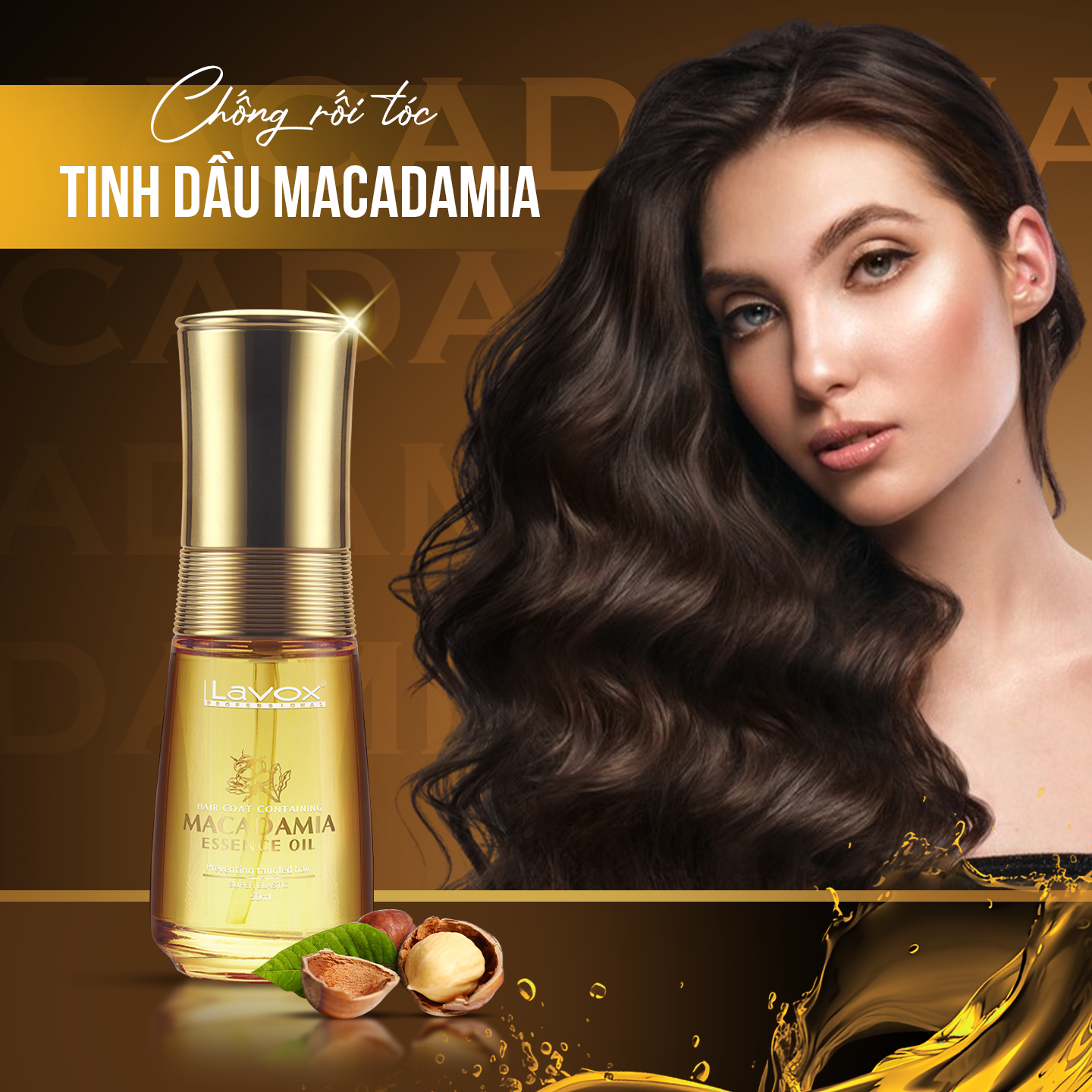 Tinh Dầu Macadamia Chống Rối Tóc Lavox