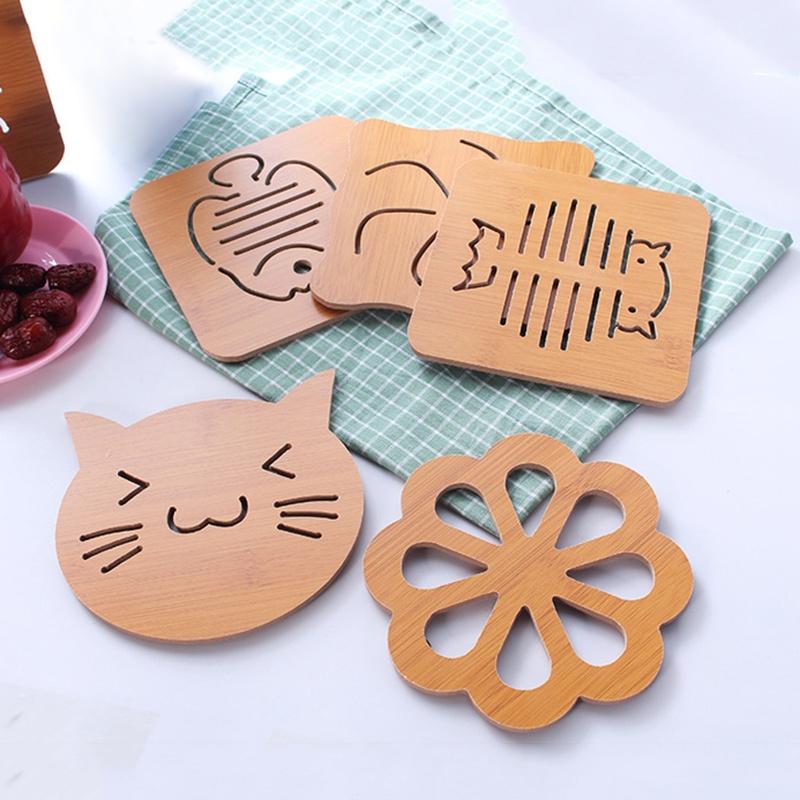 Hoạt Hình Đế Lót Nồi Bằng Gỗ Chịu Nhiệt Họa Tiết Xinh Xắn