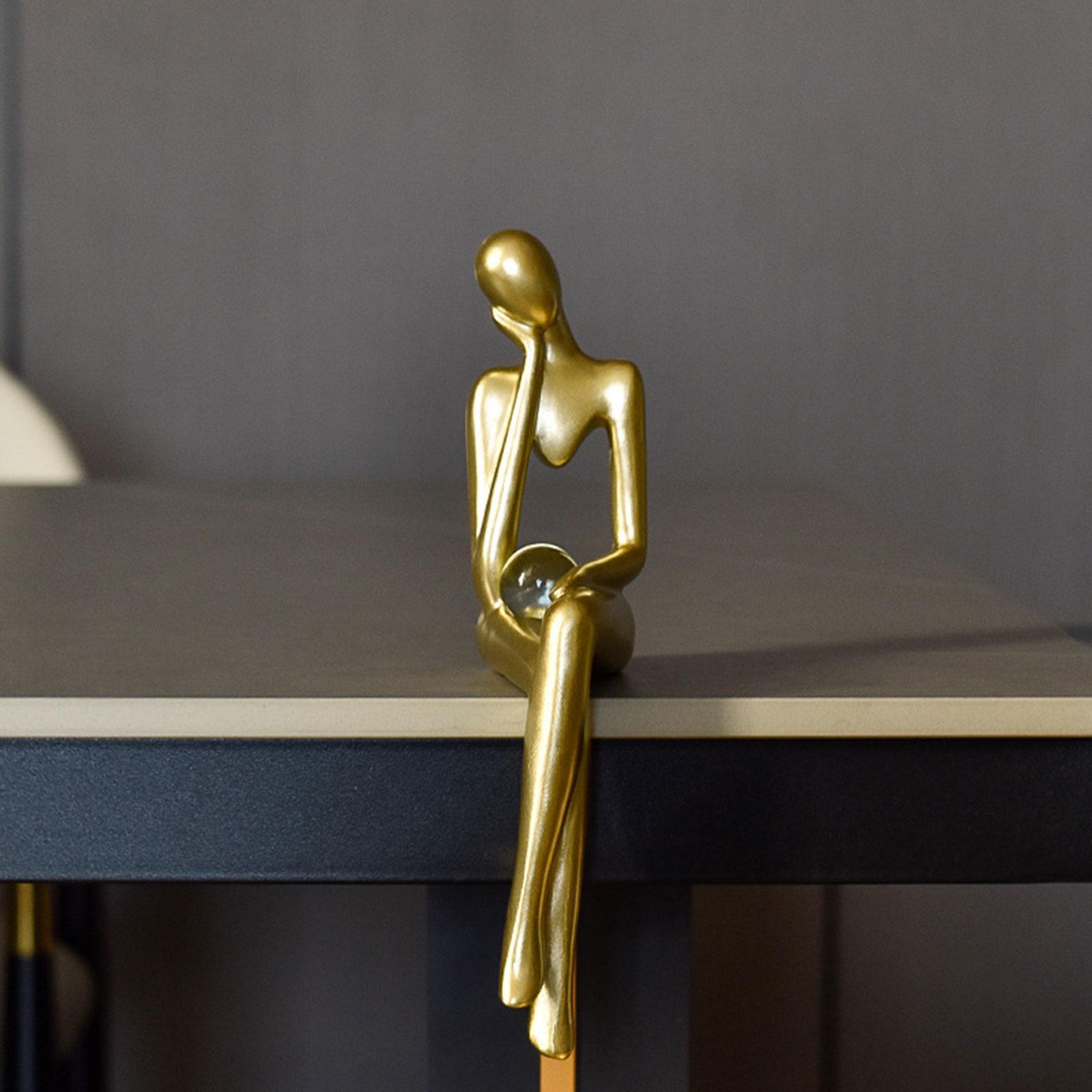 2Pcs Modern Abstract Thinker Statue Figurine Crafts Desktop