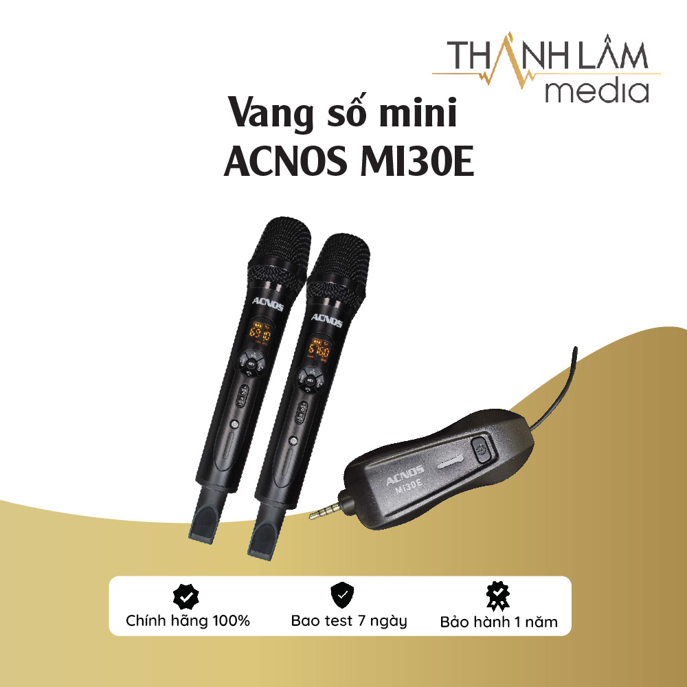 Vang số mini chỉnh app ACNOS MI30E cho karaoke - Hàng Chính Hãng | Tích hợp Bluetooth &amp; Micro không dây