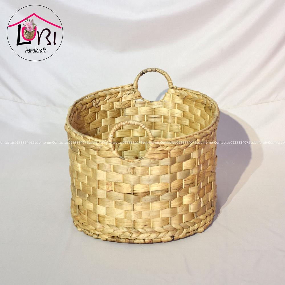 Lubihandicraft - Sọt đựng đồ đan lục bình hình oval - cỡ lớn, sang trọng