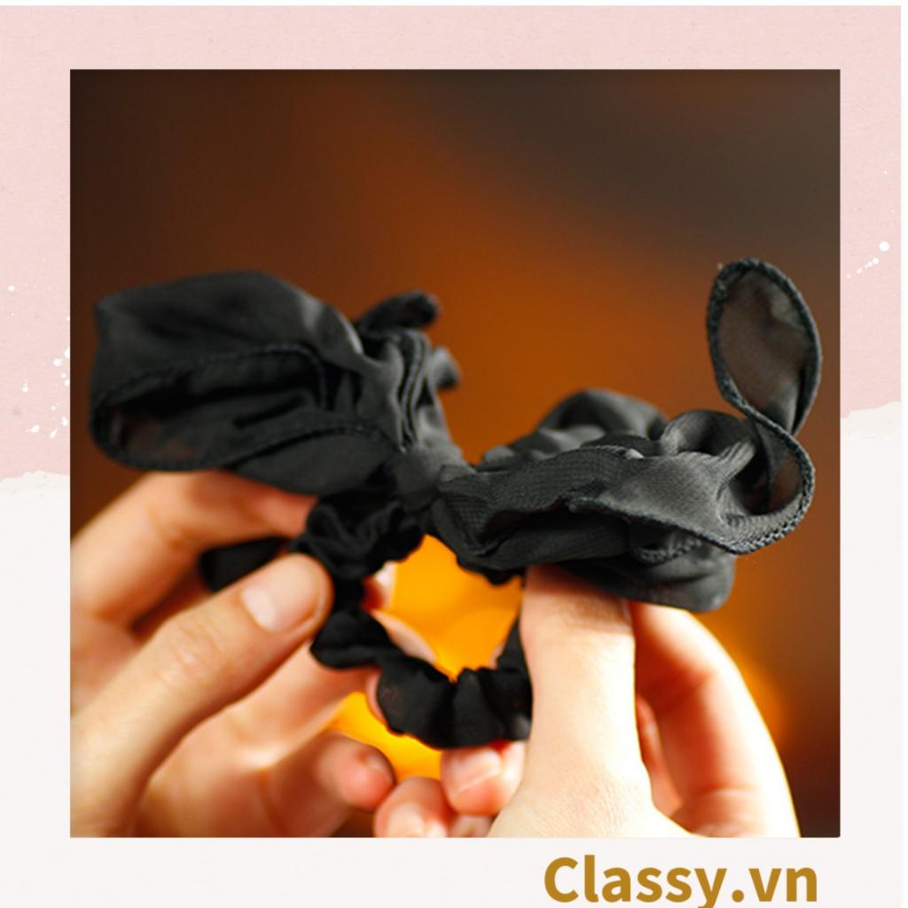 Dây chun cột tóc Classy thắt nơ màu đen đáng yêu cho nữ PK1088