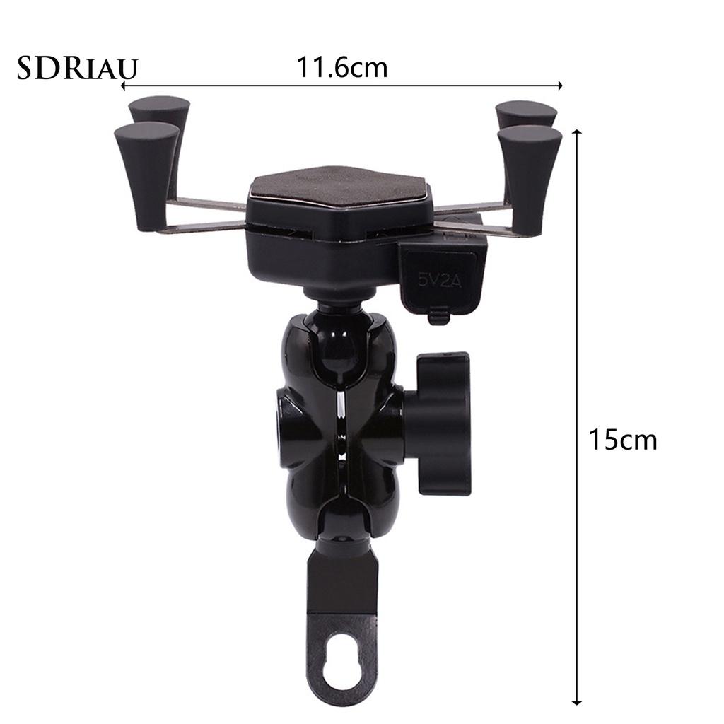 Giá Đỡ Điện Thoại Gắn Kính Chiếu Hậu Pemg 12v 2a Cho Xe Mô Tô
