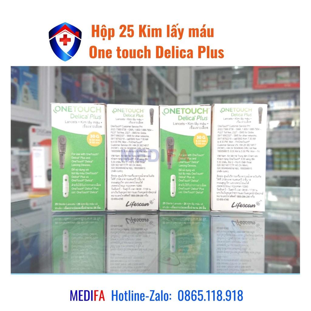 Combo 25 Que Thử Đường Huyết &amp; 25 Kim Chích Máu OneTouch Ultra Plus Flex Nhập Khẩu Chính Hãng