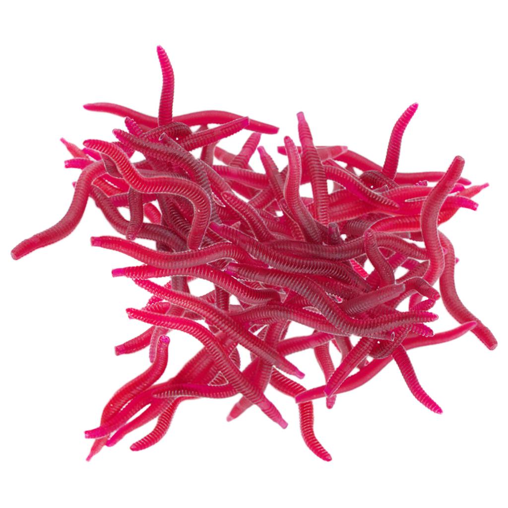 100pcs/pack Earthworm Fishing Bait Red Worm Fishing Lures