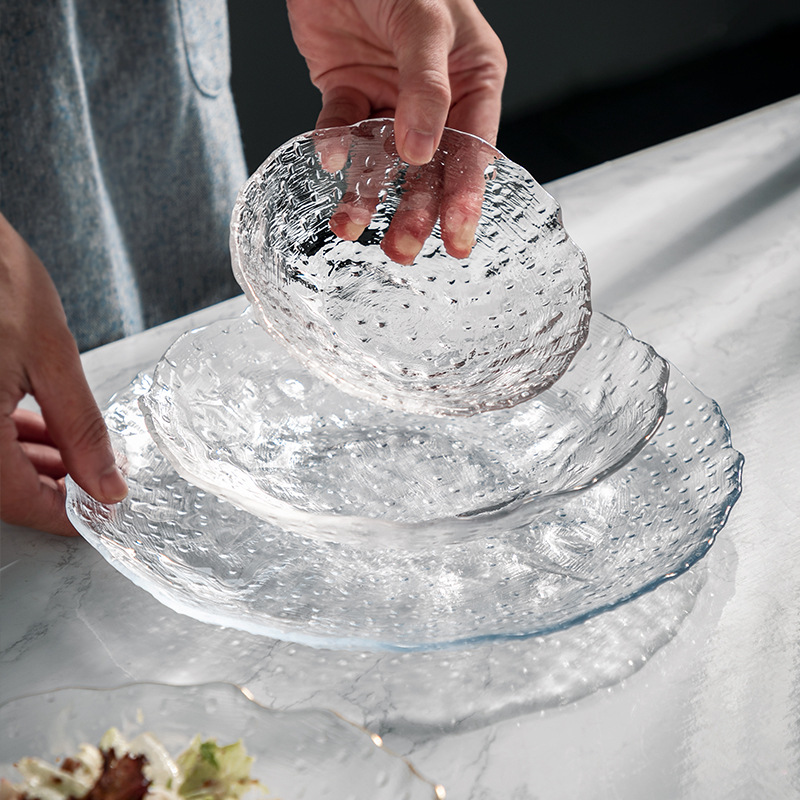 Đĩa Thủy Tinh BOROSILICATE Chịu Nhiệt Cao Kiểu Châu Âu Combo 3 Sets LUXURY - Hàng Nhập Khẩu