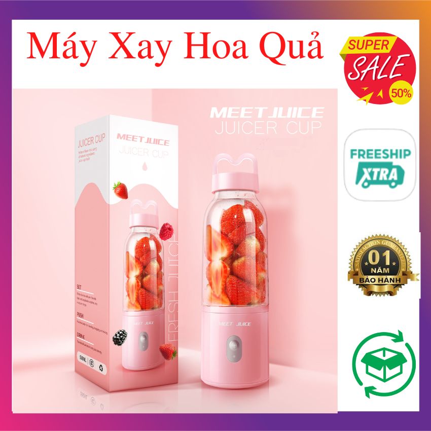 [Freeship+Quà tặng]máy xay hoa quả mini cầm tay đa năng, máy xay sinh tố, máy xay đá, quà tặng khăn lau xin sò