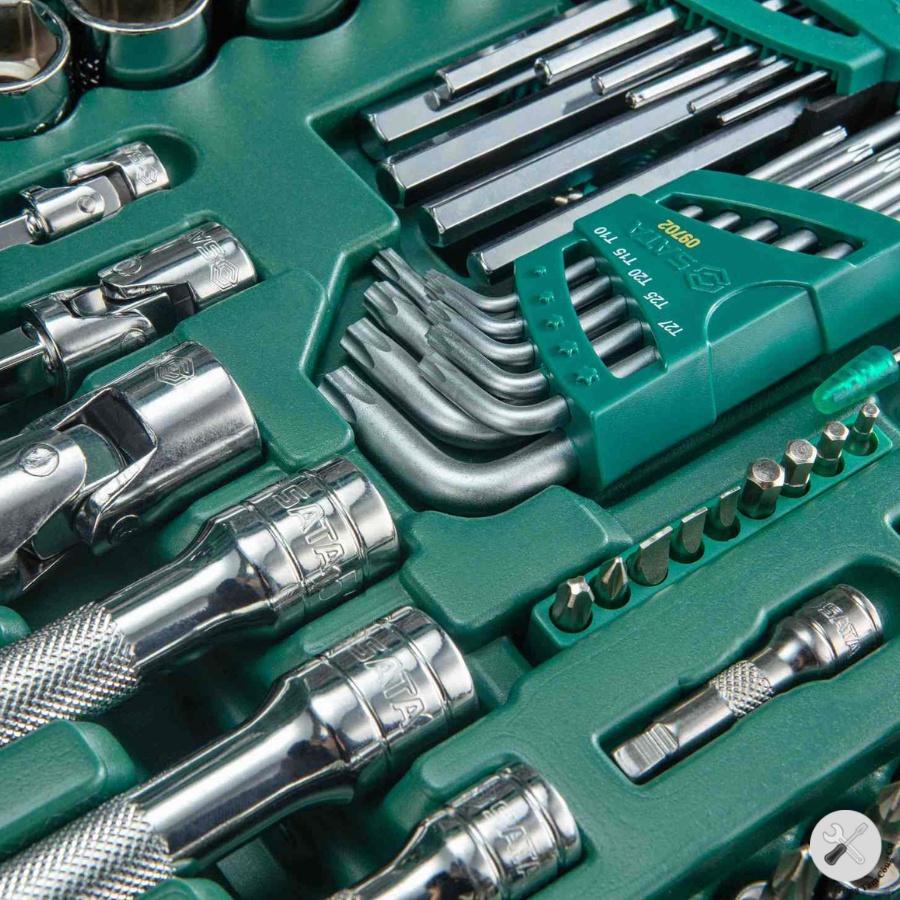 Bộ dụng cụ cầm tay Sata 09014G 128 chi tiết – Dr.Master chuyên dụng để sửa chữa các loại xe cơ giới - Hàng chính hãng