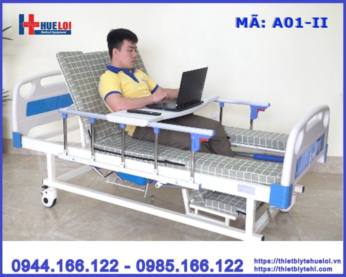 Giường bệnh y tế cao cấp đa chức năng - Chức năng nâng hạ đầu - Nâng hạ chân - Nghiêng trái phải - Bô vệ sinh chậu gội đầu tại giường