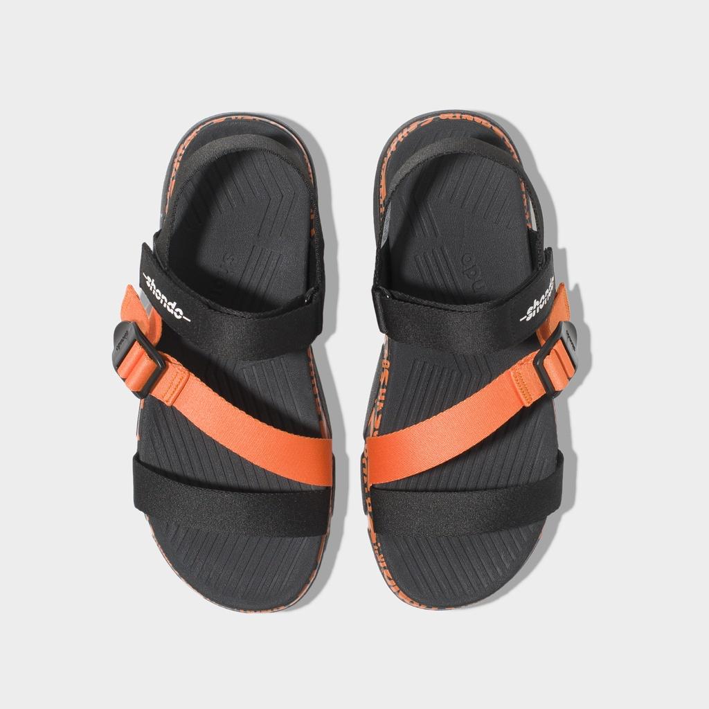 Giày Sandals Nam Nữ Unisex Shondo F7 Track Monogram vẽ tay Cam F7T1089