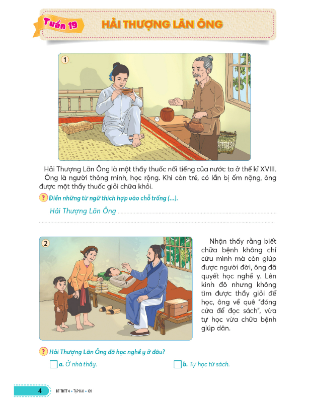 Sách - Combo Bài tập tập đọc theo tranh lớp 4 tập 1 + 2