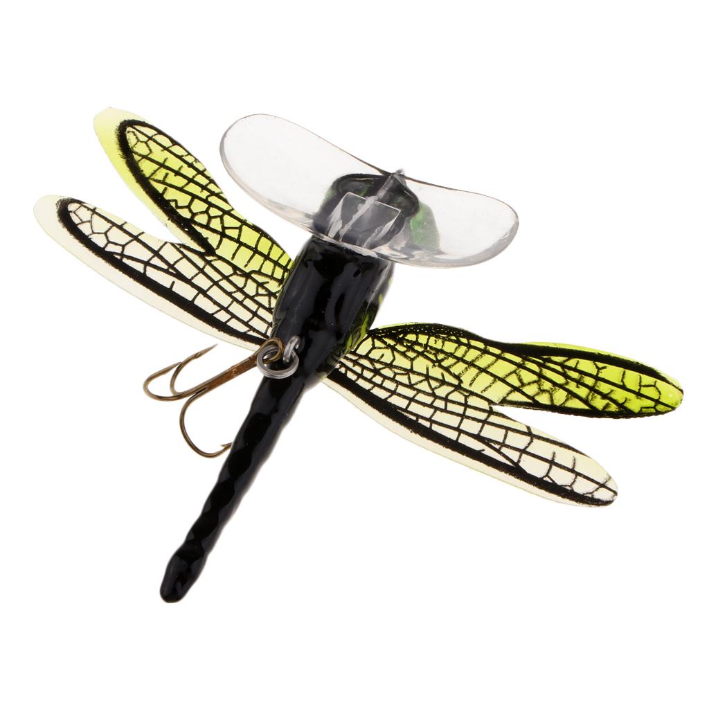 2 Popper Fishing Bait Life-like Dragonfly Floating Fly Fishing Flies Color F