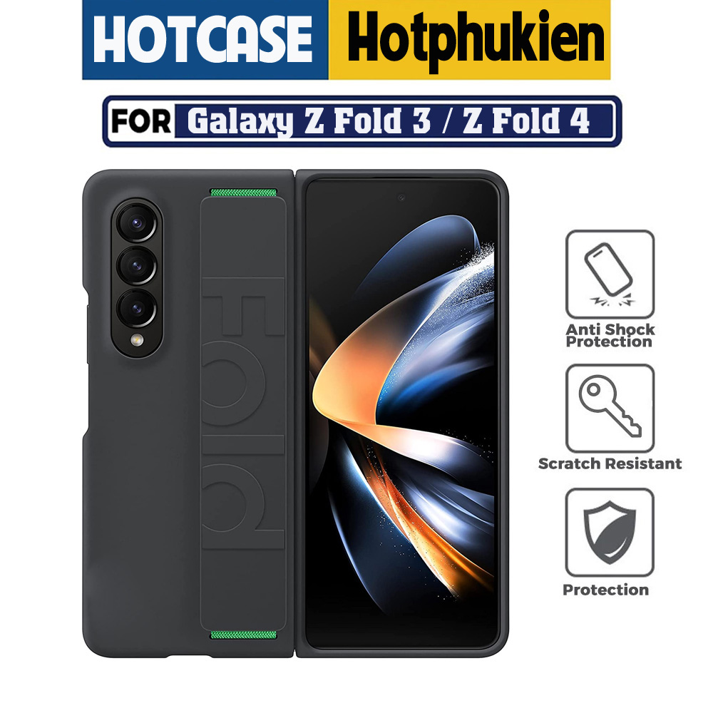 Ốp lưng kèm dây đeo tay cho Samsung Galaxy Z Fold 3 / Z Fold 4 hiệu HOTCASE Luxury Wristband Case - có đai đeo hand trap chống rơi rớt, chất liệu cao cấp, thiết kế thời trang sang trọng có đai đeo tay an toàn - Hàng nhập khẩu