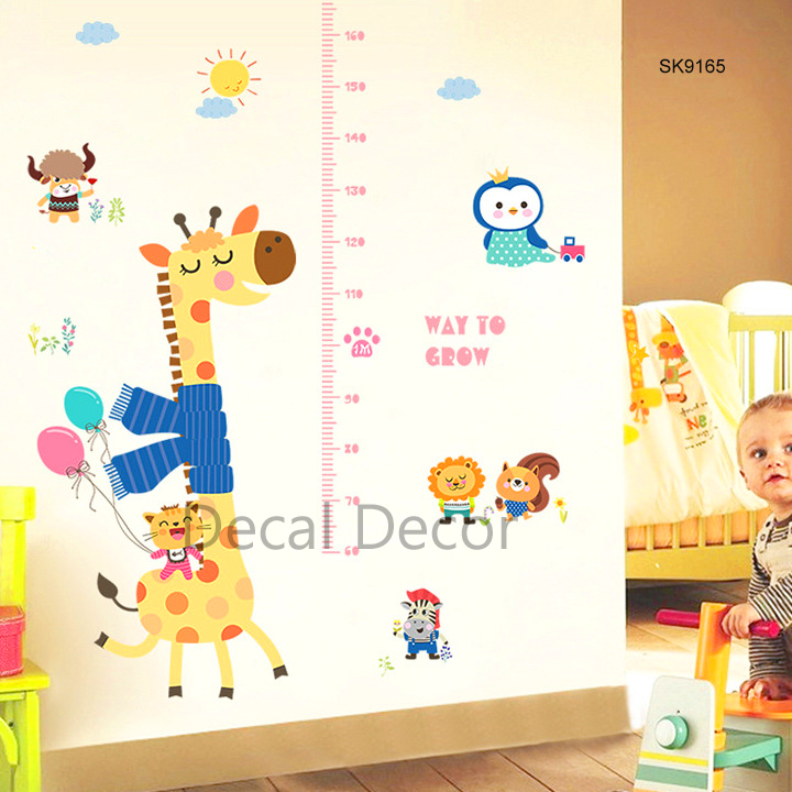 Decal dán tường thước đo chiều cao cho bé hình chú hươu dễ thương - Trang trí decor phòng cho bé - Quà Tặng sinh nhật cho trẻ