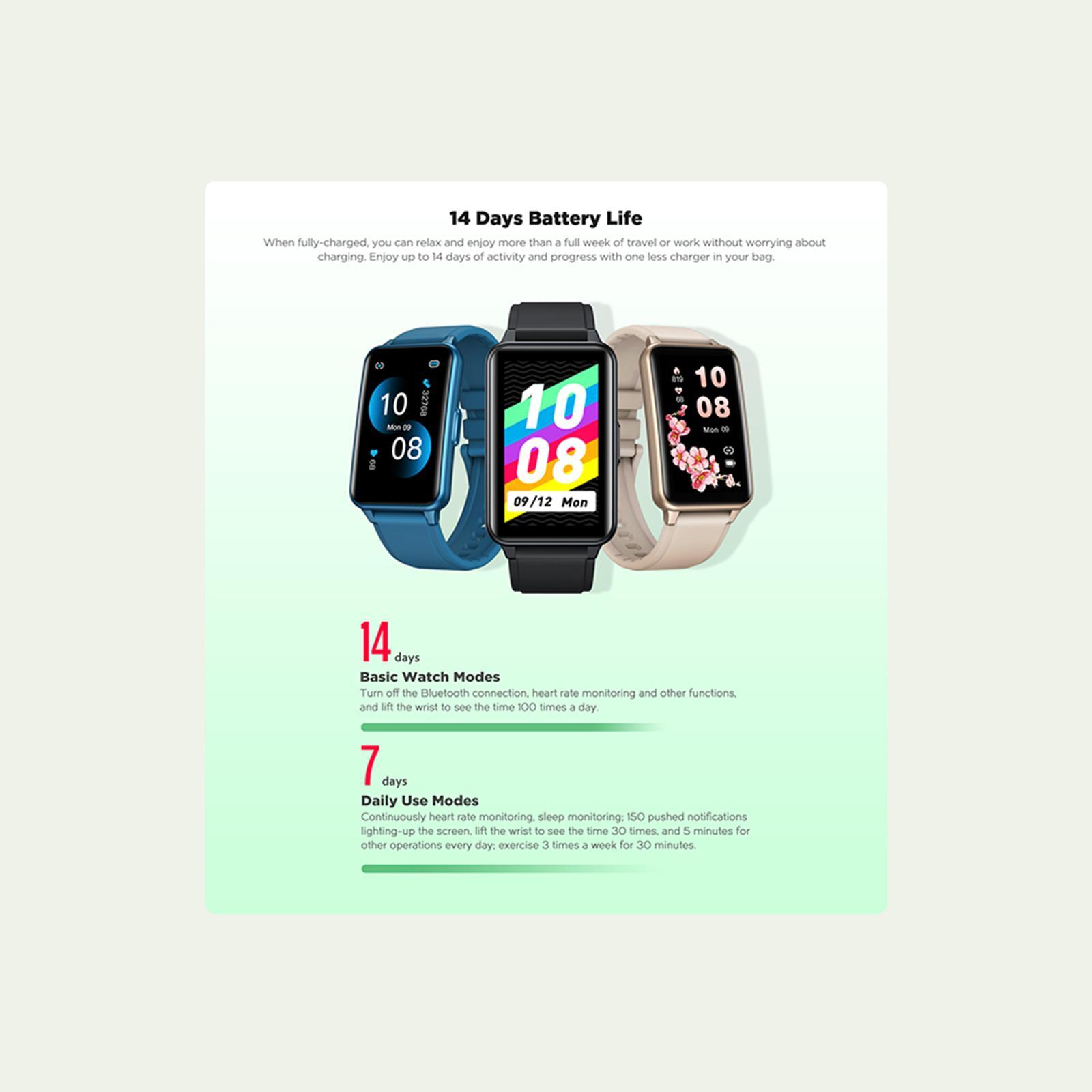 Bluetooth 5.0 Smart Watch Step Counter Wristband Sports Bracelet Blue