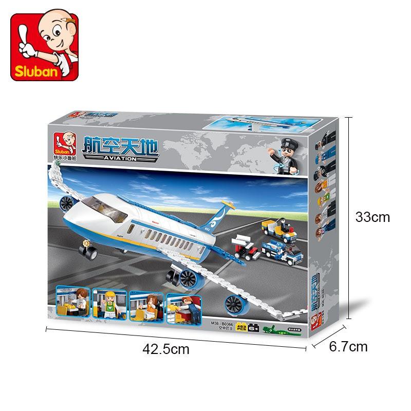 (463 mảnh)  Đồ chơi xếp hình Đồ chơi lego cho bé lắp ráp máy bay chở khách model Sluban B0366