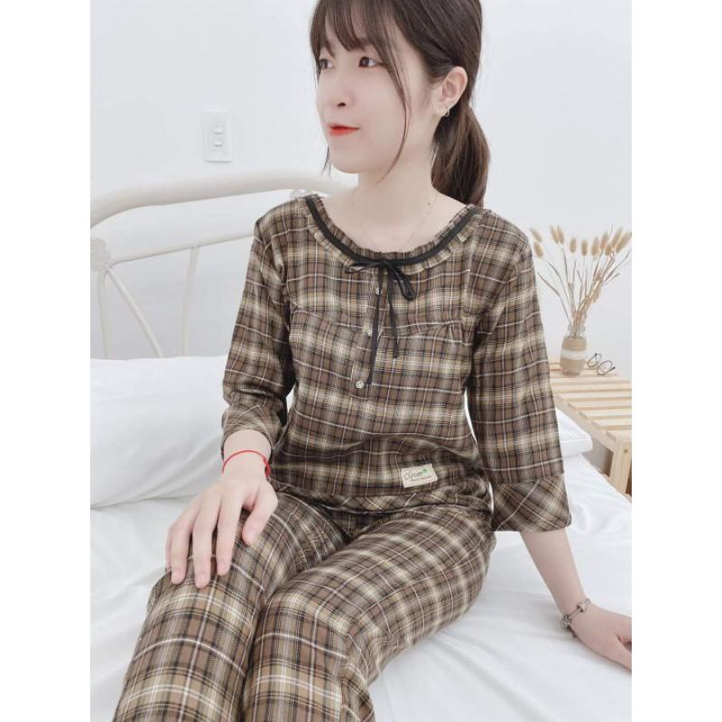 Quần áo đồ bộ cổ nơ 2 màu sang đẹp
