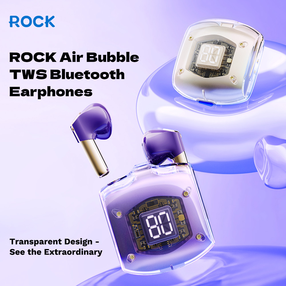 Tai nghe Bluetooth nhét tai không dây TWS Rockspace Air Bubble nghe nhạc lên đến 20h hàng chính hãng bảo hành 12 tháng