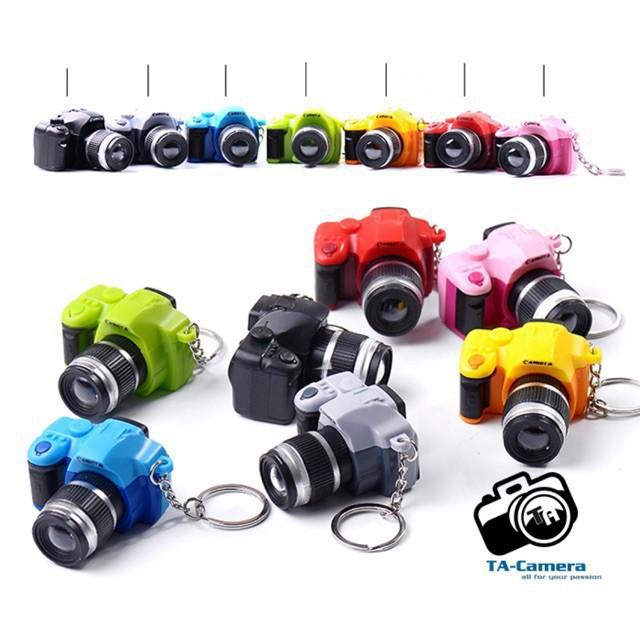 Móc khóa Máy Ảnh đèn Led có âm thanh.Móc khóa hình máy ảnh đèn Led mini DSLR sáng tạo-móc khóa MÁY ẢNH mix đèn LED