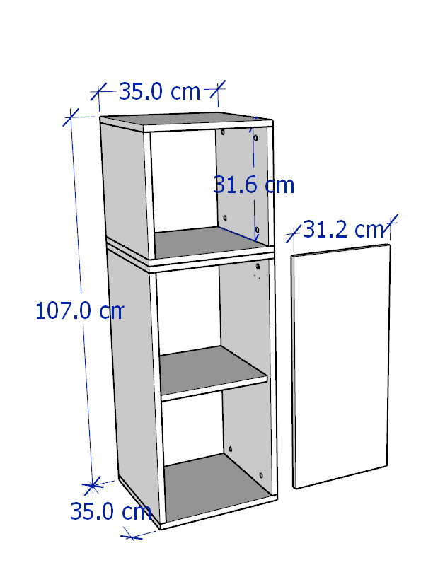 NIKOS, Tủ lưu trữ 3 tầng 1 cánh CBN_005, 35x35x107cm