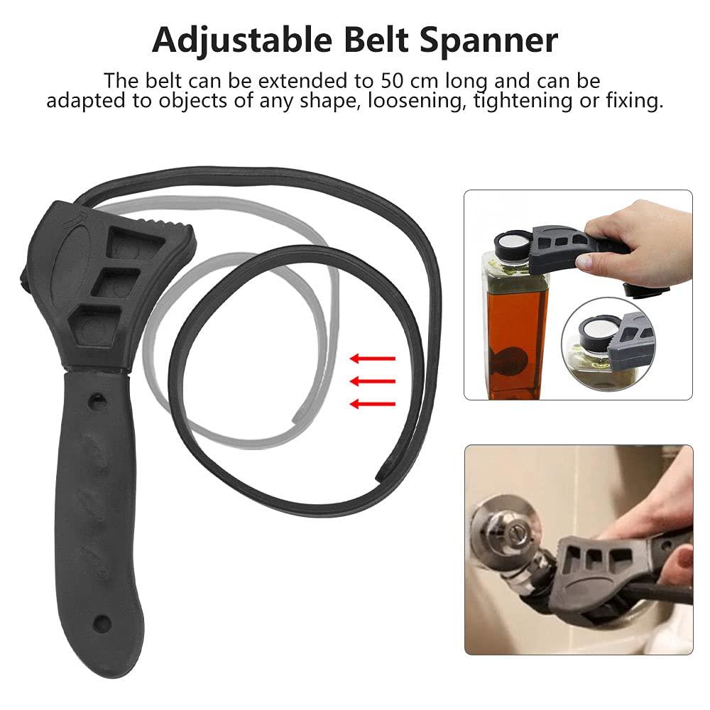 2PCS Belt Key 500mm Bộ lọc dầu Key Điều chỉnh bộ lọc dầu Băng Key Dây đeo màu đen Crank Oil Filf