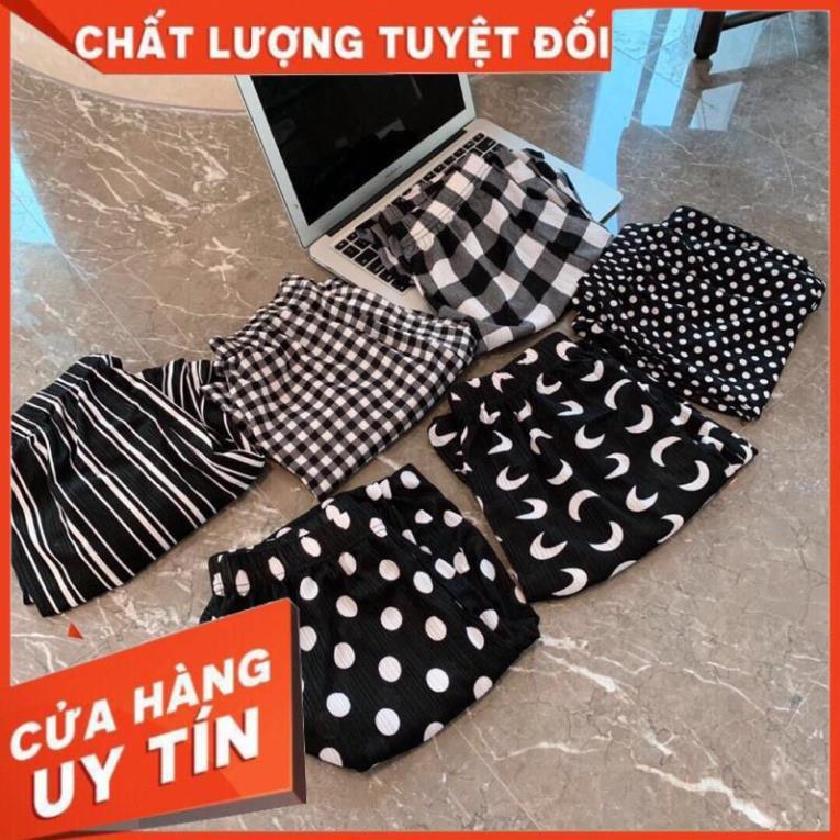 Quần Đũi Họa Tiết Dài Cạp Cao Bo Gấu, Quần đũi siêu mát