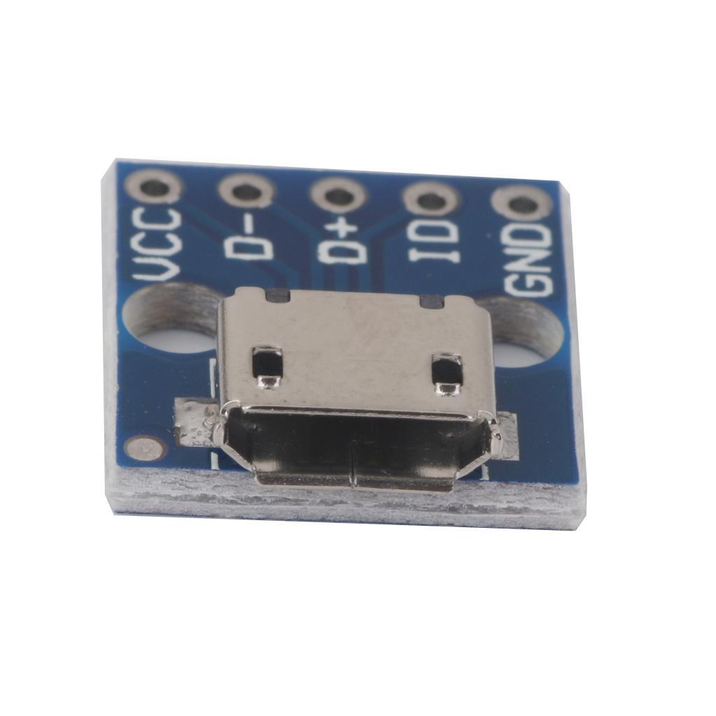 7x10pcs Female MICRO USB to DIP 5-Pin Pinboard 2.54mm micro USB type