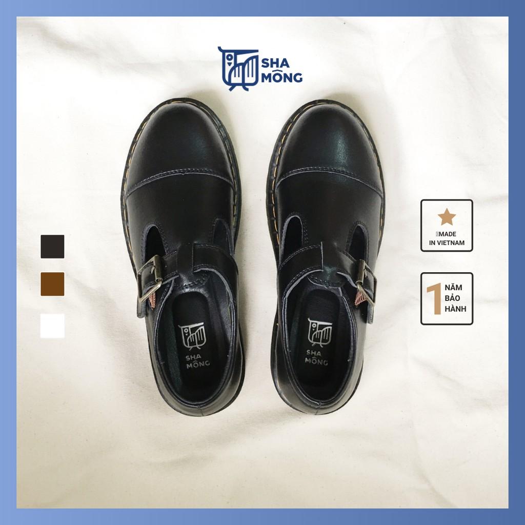 Giày loafer quai ngang da thật Shamong vintage made in Vietnam bảo hành 1 năm mã S03