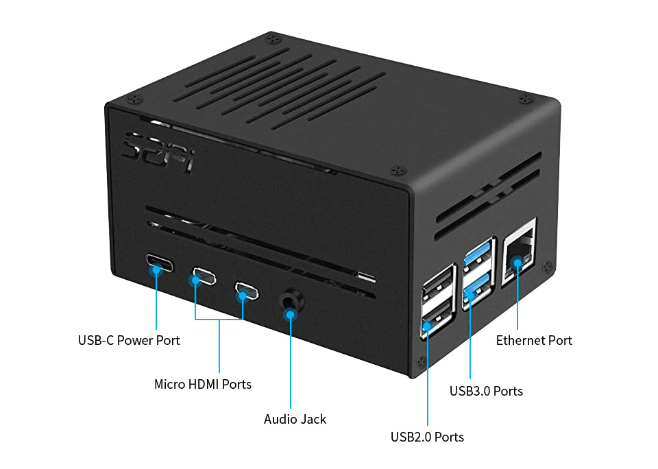Vỏ hộp Metal kèm Tháp Tản Nhiệt dành cho Raspberry Pi 4 Model B - Hàng Chính Hãng