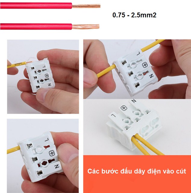 Bộ 10 Cút Nối Dây Điện Máng Đèn 2 pha  923-2P